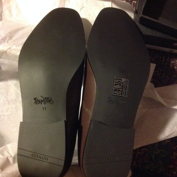 Coach Men's Graham Brown Leather Derby Shoes - 11D- New in Box - Picture 4 of 10